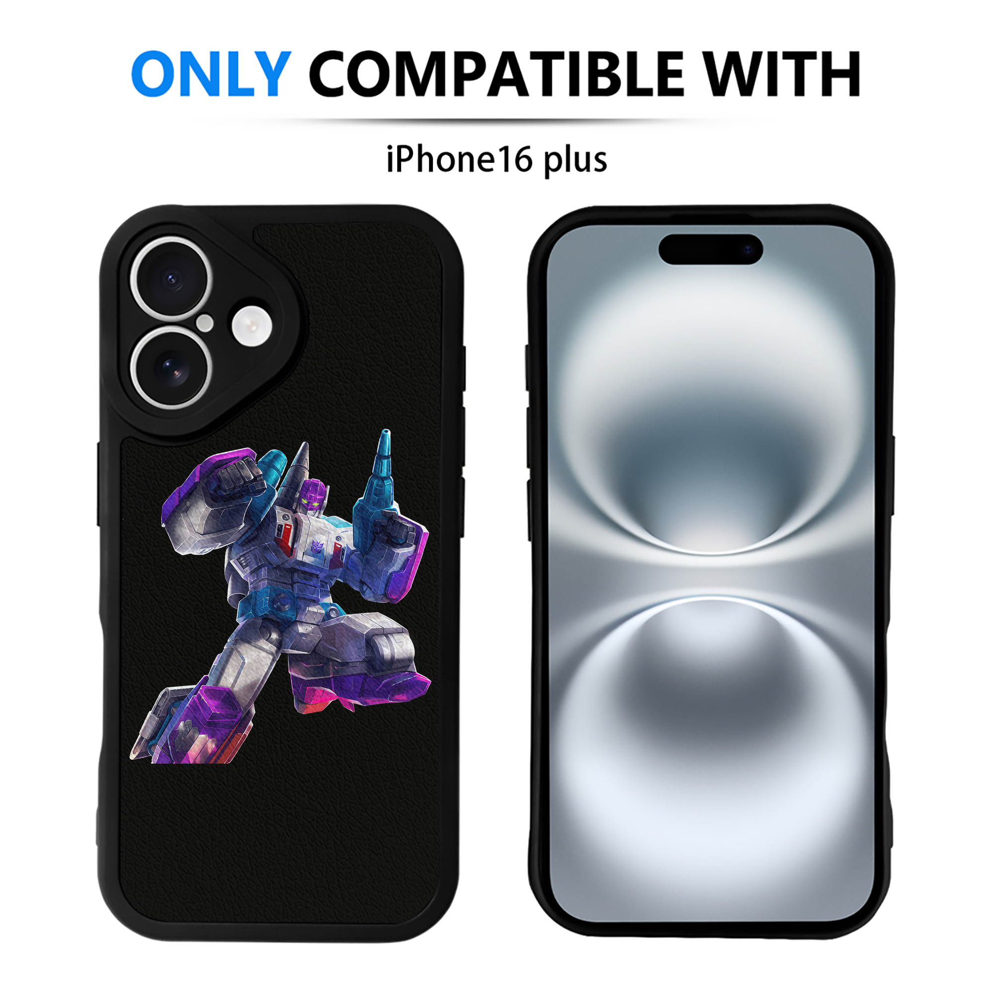 （画像用） Transformers トランスフォーマー 【iPhone 16シリーズ対応】シリコンスマホケース（レザー調） 材質：シリコン